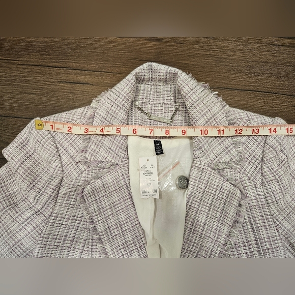 NWT ✨️ WHBM Purple Tweed Blazer - SIZE 8P - Picture 10 of 16